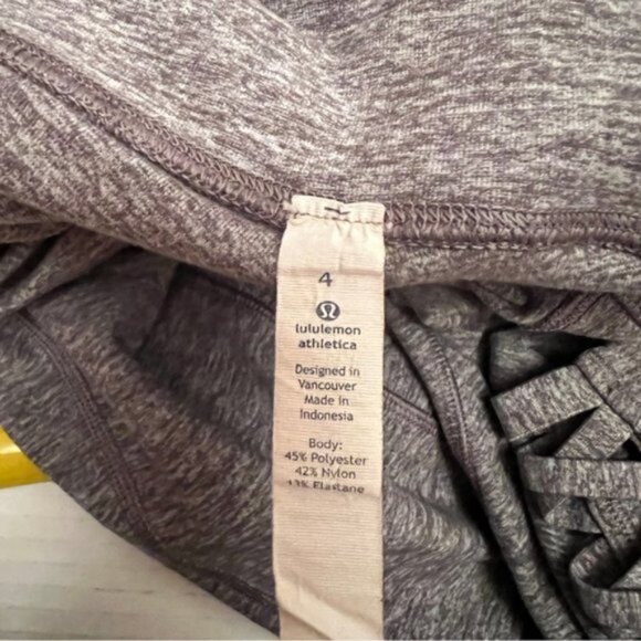 Lululemon Pure Practice Pant Heathered Slate Gray Leggings Lattice Trim … - Picture 9 of 16